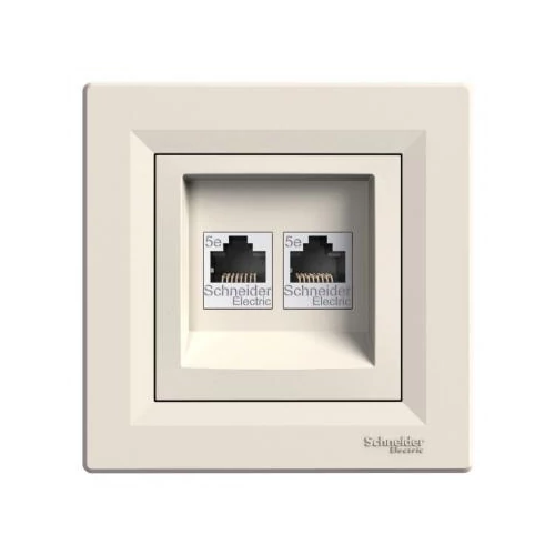 Asfora 2xRJ45 (Internet) aljzat UTP CAT5e Bézs