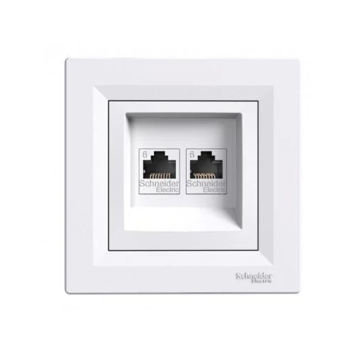 Asfora 2xRJ45 (Internet) aljzat UTP CAT6 Fehér