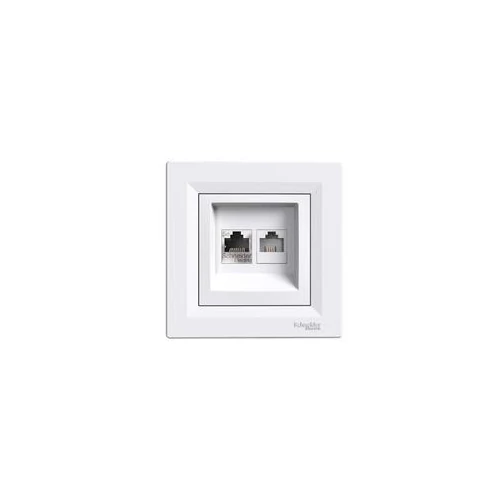 Asfora RJ45+RJ12 (Internet) aljzat UTP CAT5e Fehér
