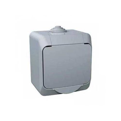 Cedar Plus FK. Dugalj (2p+F) gyermekvédelem csapófedéllel IP44 szürke