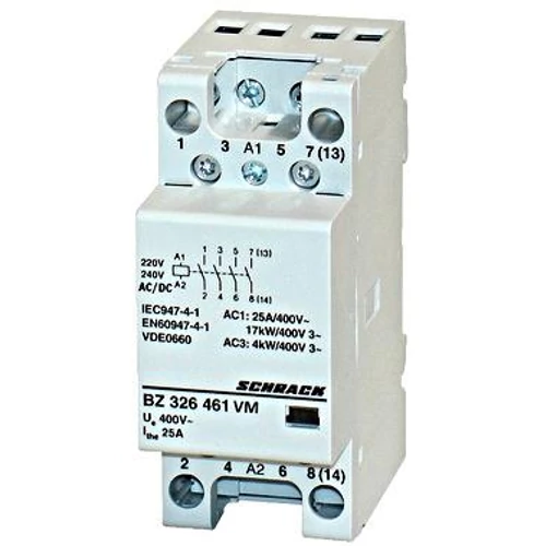 Mágneskapcsoló 25A 4z 230V DC 4kW 2KE mod. BZ Schrack