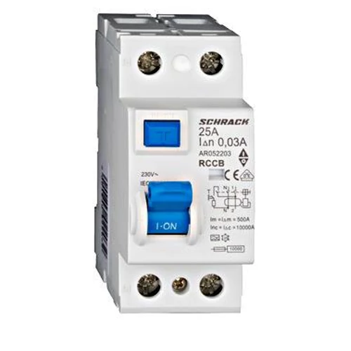 Fi relé 2P 25A 30mA AMPARO "A" 2MOD.