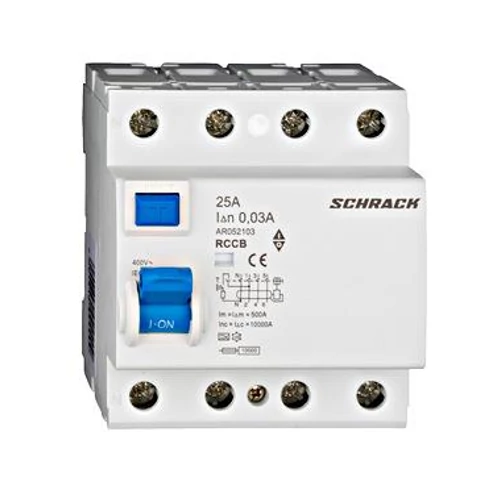 Fi relé 4P 25A 30mA AMPARO "A" 4 MOD.