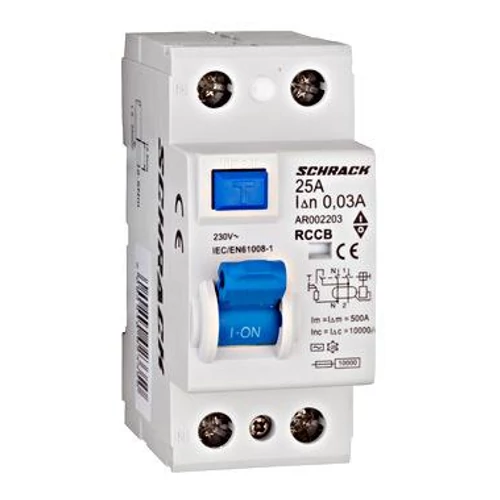 Fi relé 2P 25A 30mA (AC) AMPARO 2MOD.