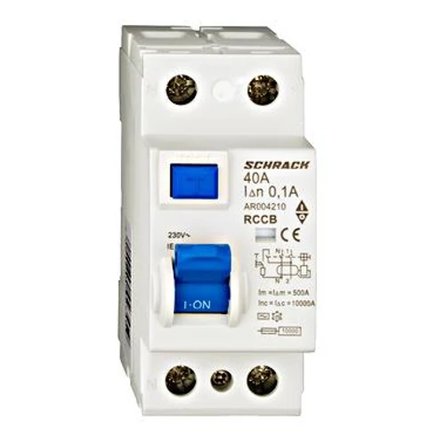 Fi relé 2P 40A 100mA AMPARO "AC" 2MOD.