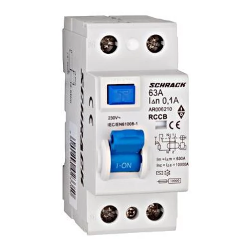 Fi relé 2P 63A 100mA AMPARO "AC" 2MOD.