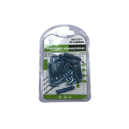 BF L alakú csava+műanyag tipli E6+3,5x40mm csomagolt