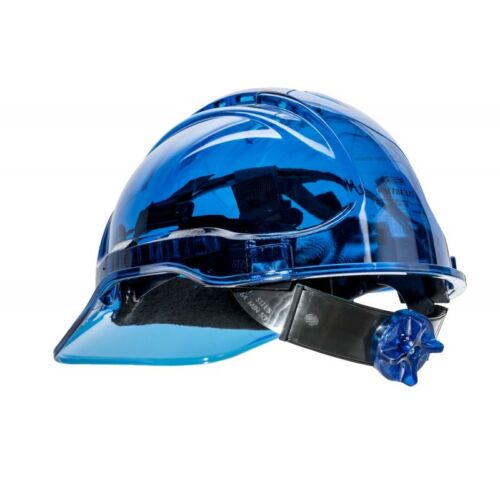 PV60 - Peak View Plus gyorsbeállítós, átlátszó védősisak, szellőző - kék