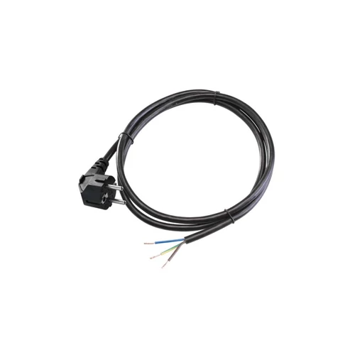 TRACON Csatlakozódugó (EURO) kábellel, fekete 3×1mm2, 2m, max 3680W