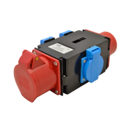 Multifunkcionális dafh elosztó-csatlakozóaljzat 16A, IN/OUT 3P+N+E 6h, OUT 3x2P+F