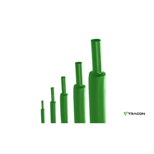 TRACON Zsugorcső, vékonyfalú, 2:1 zsugorodás, 12,7-6,4 zöld/sárga