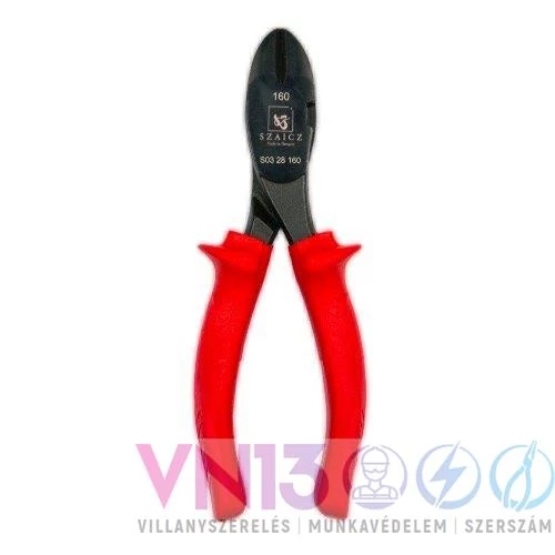 Szaicz Erő-oldalvágó fogó, Barnított m. nyél, Pvc, 160